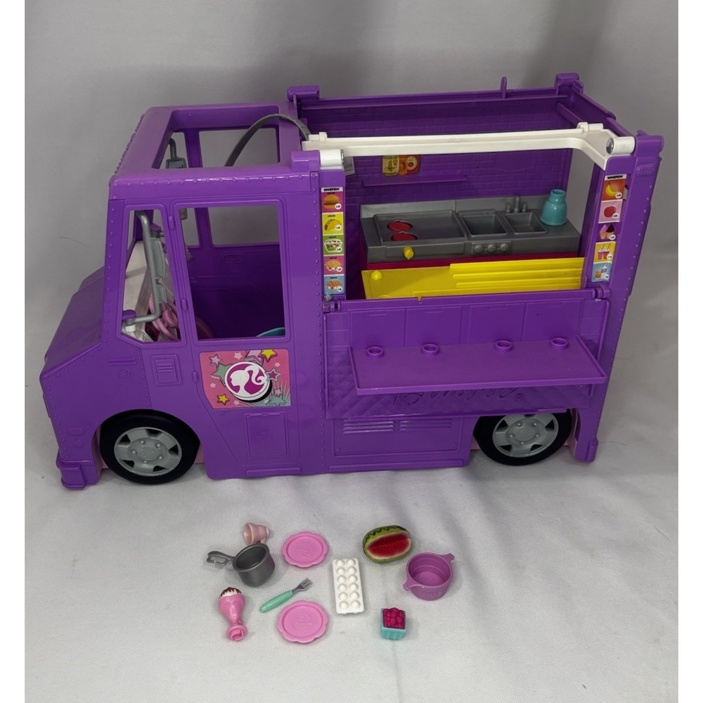 2020 Barbie Fresh 'n' Fun Food Truck Mattel With Accessories